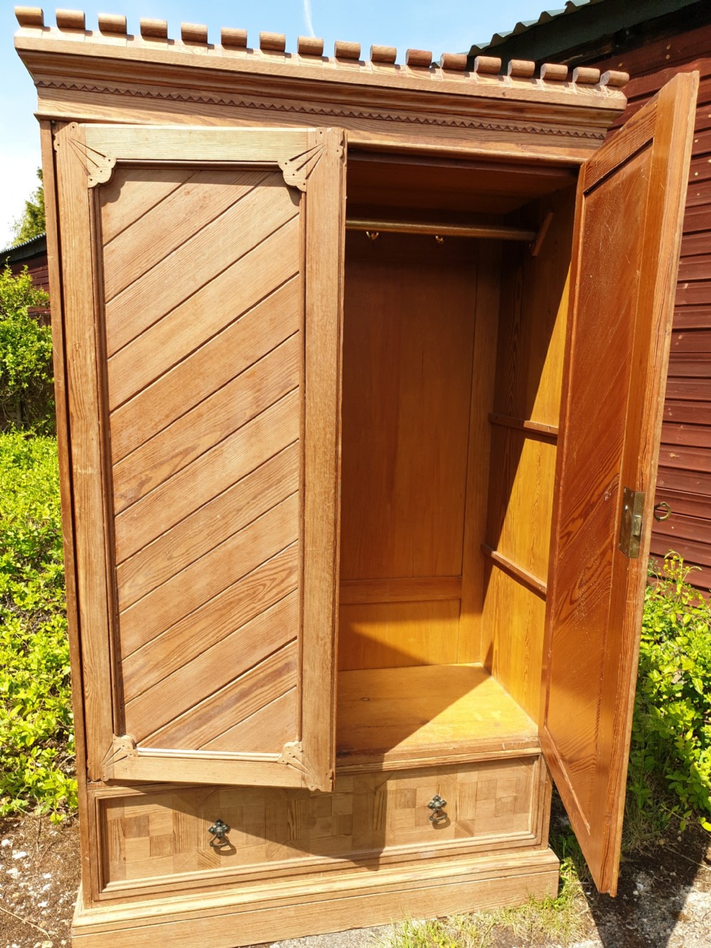 Good late 19th century hanging wardrobe  View V