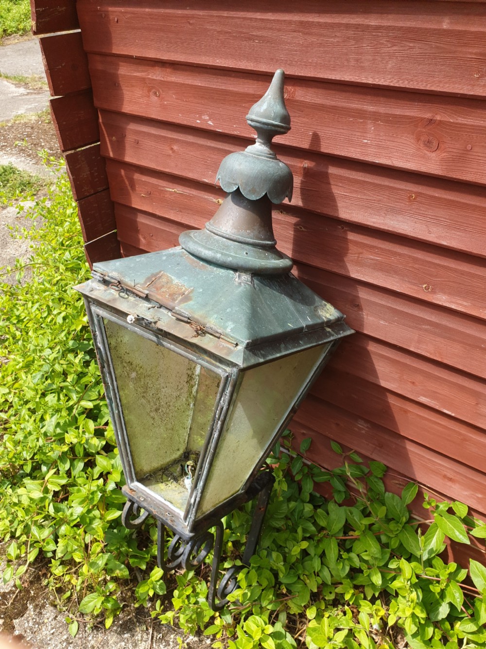 Late 19th century copper wall mounted lantern View II
