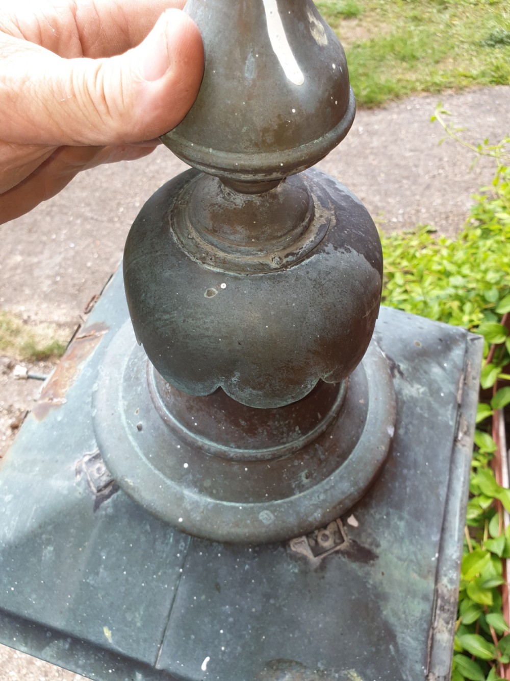 Late 19th century copper wall mounted lantern View V