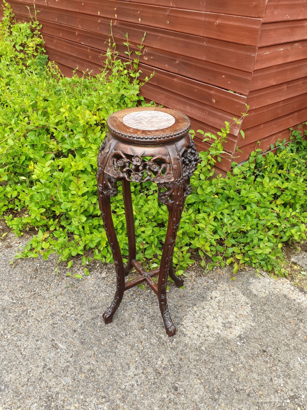 Carved Chinese marble top stand View V
