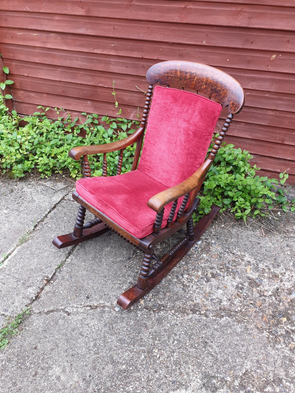 19th century bobbin frame rocking armchair  View III