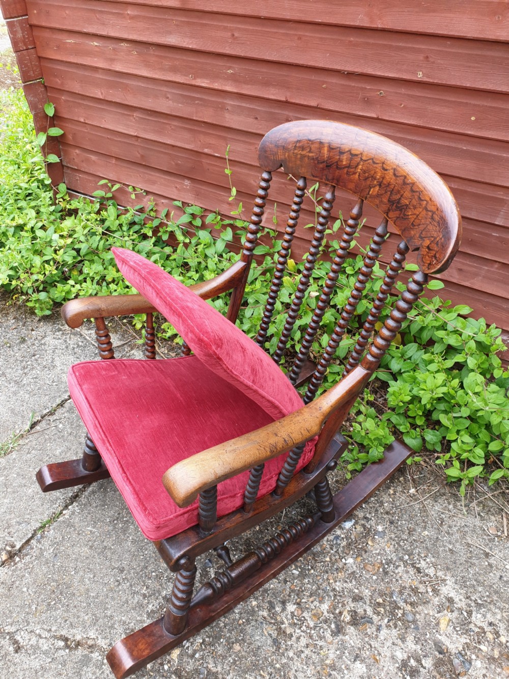 19th century bobbin frame rocking armchair  View VI
