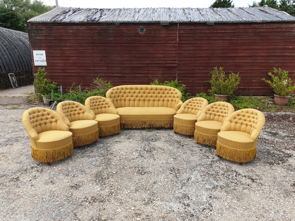 Good 7 piece drawing room suite.Upholstery in very good condition.  View IV