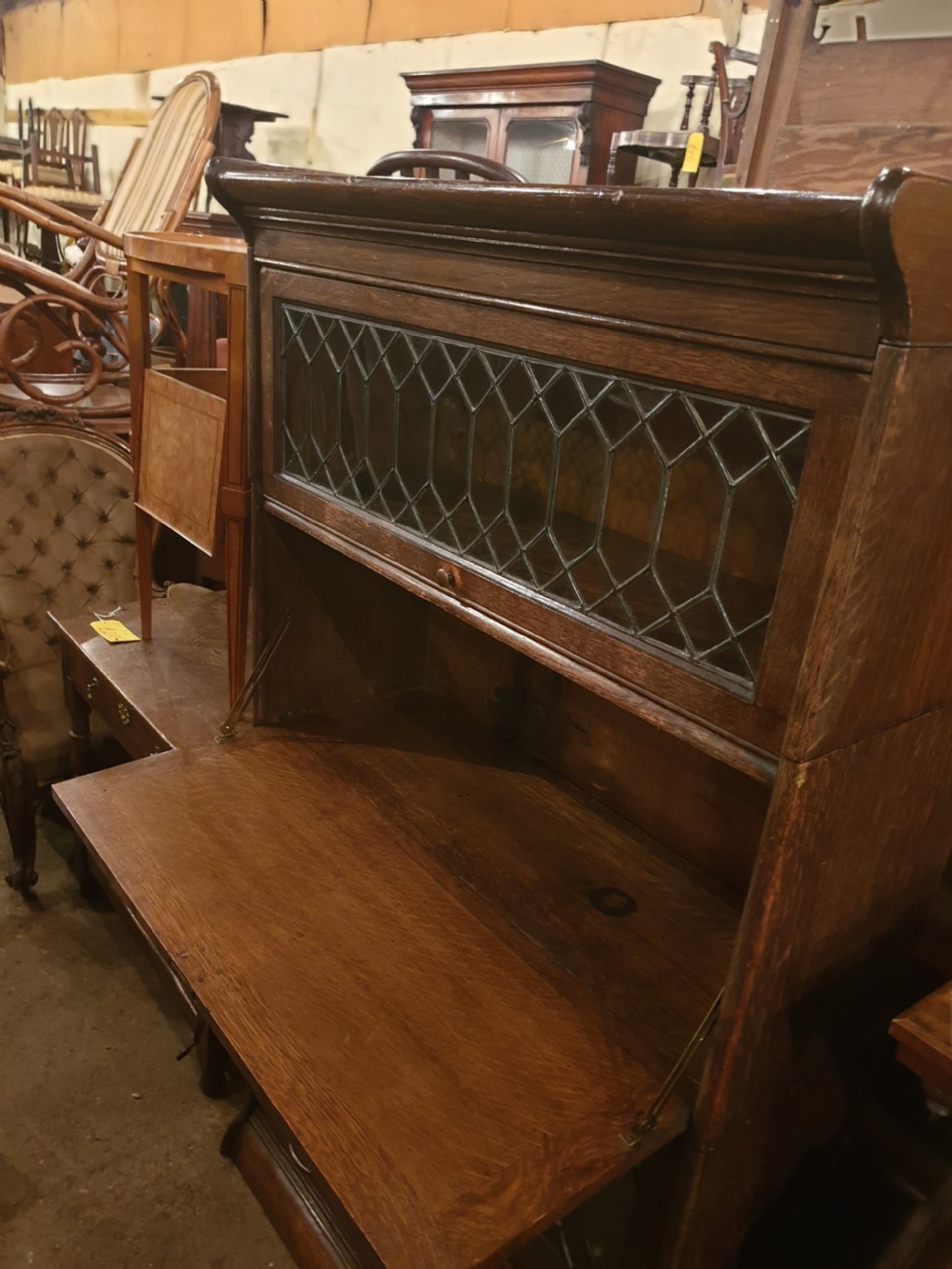 Oak globe wernicke designed 4 section bookcase cabinet View V