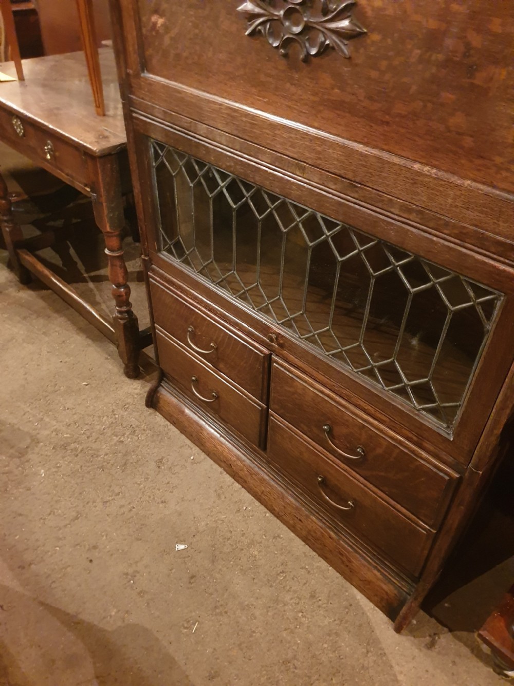 Oak globe wernicke designed 4 section bookcase cabinet View VI