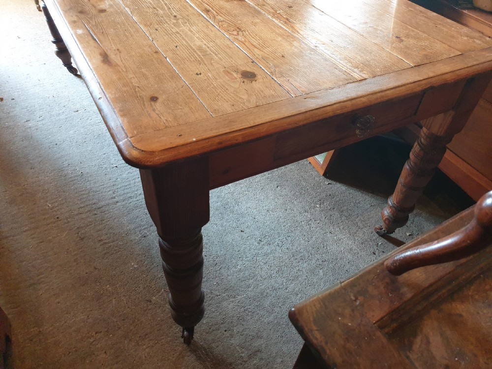 Good solid Victorian pine farmhouse kitchen table(10 seater) View V
