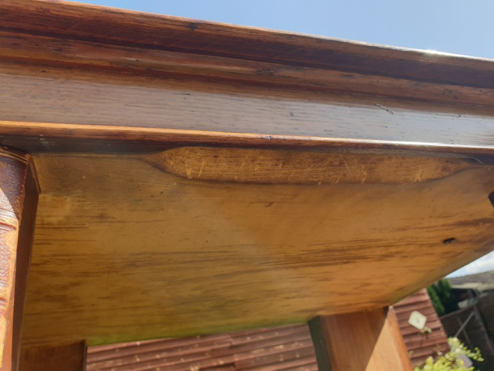 Unusual 19th century oak freestanding library bookcase on castors View IV