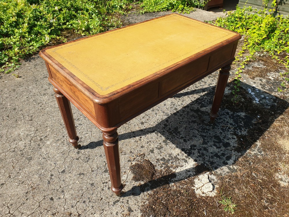 Early Victorian mahogany 3 drawer writing table View III
