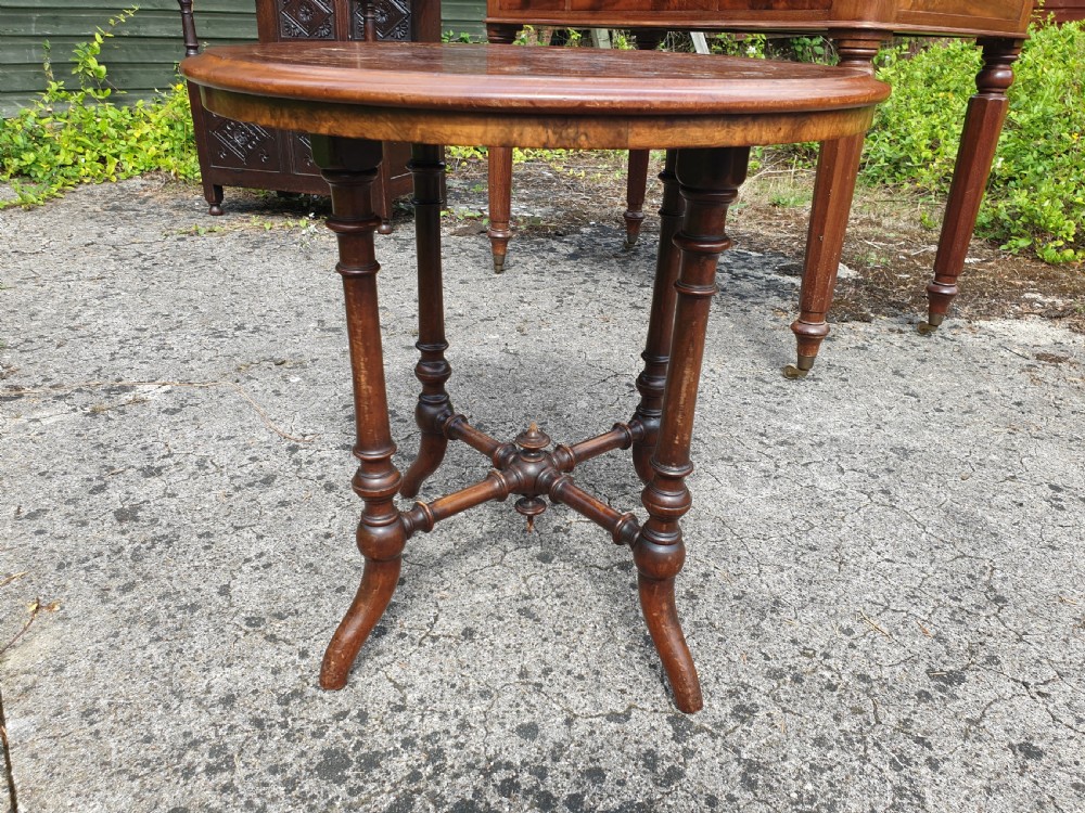 Victorian inlaid walnut occasional table. View II