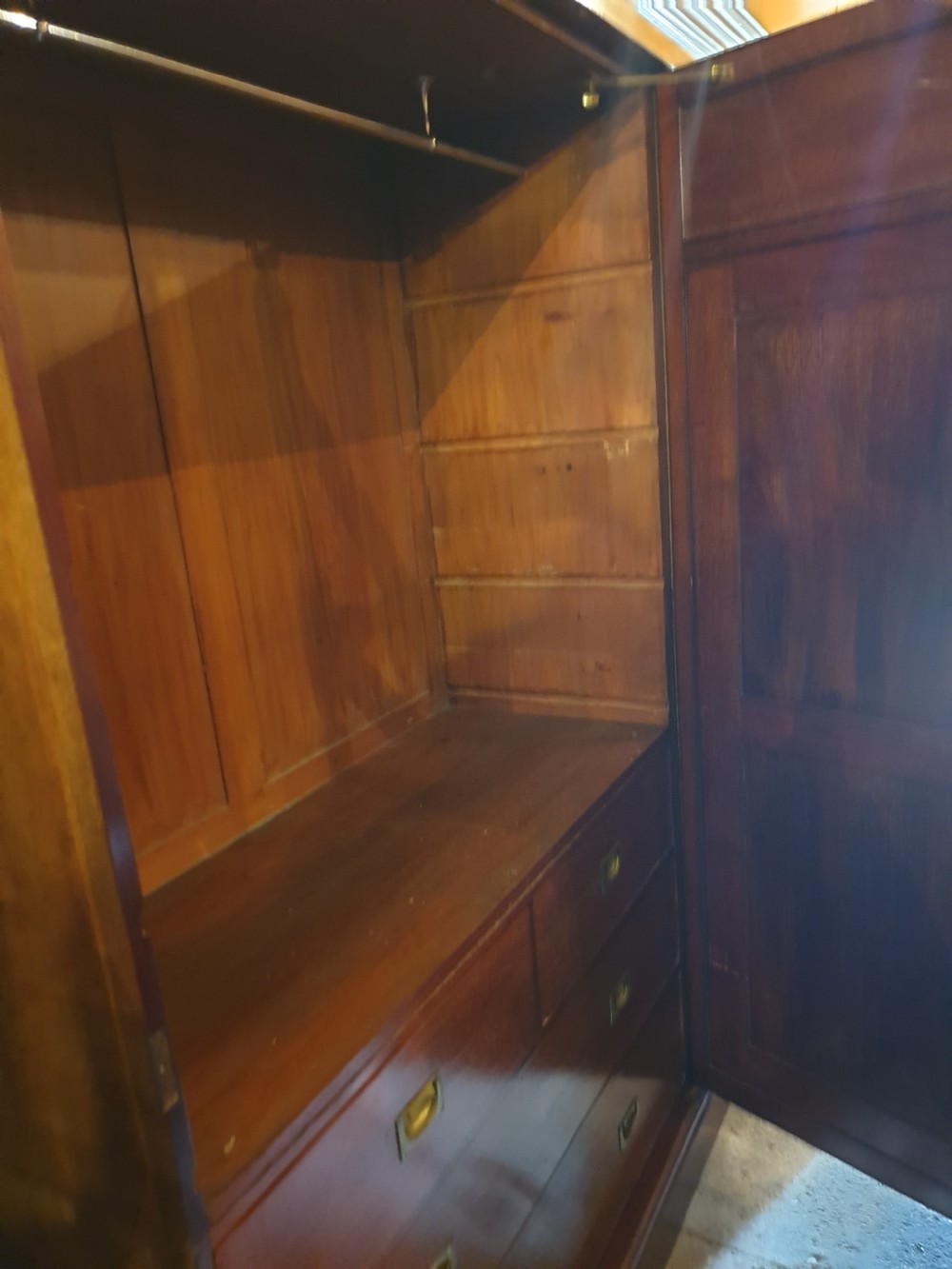 Edwardian inlaid mahogany 3 door wardrobe  View V