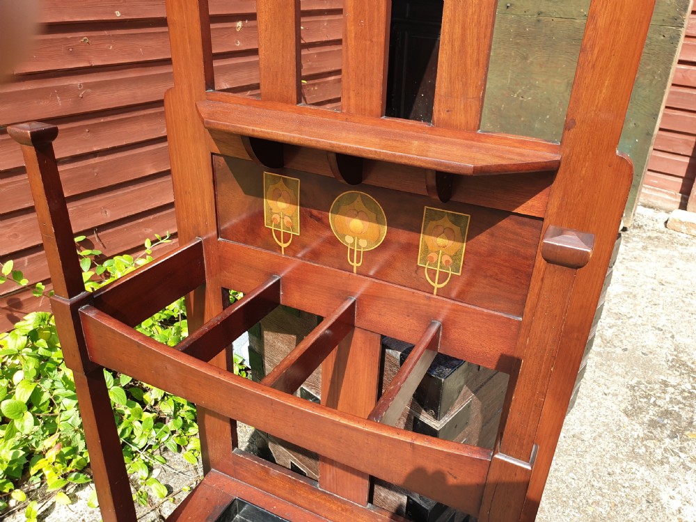 Small mahogany Art Nouveau hallstand View V