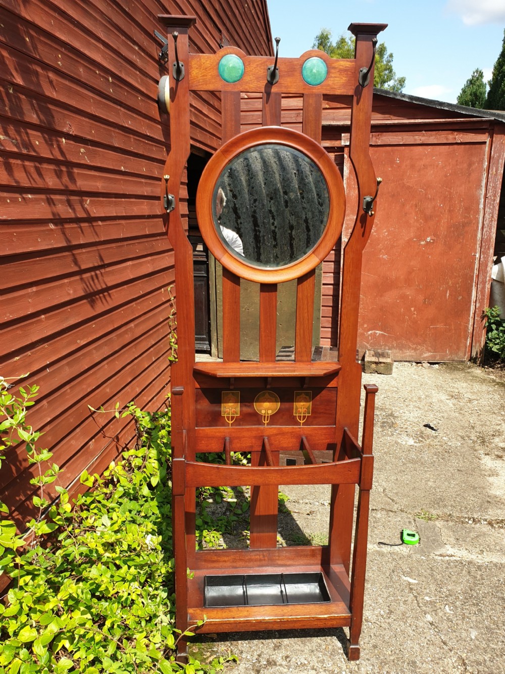 Small mahogany Art Nouveau hallstand View VI