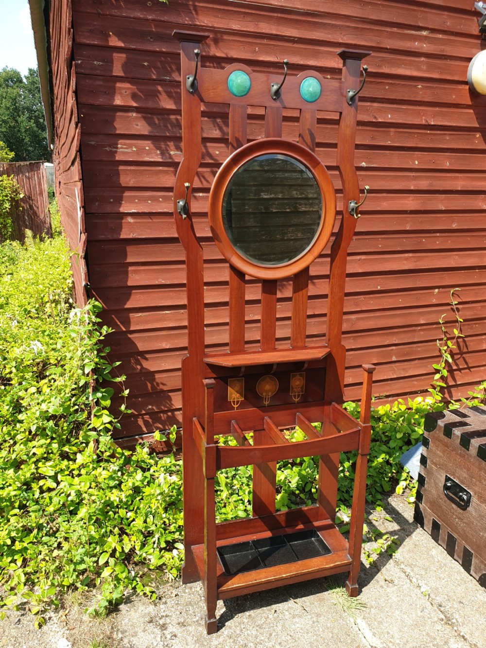 Small mahogany Art Nouveau hallstand View VII