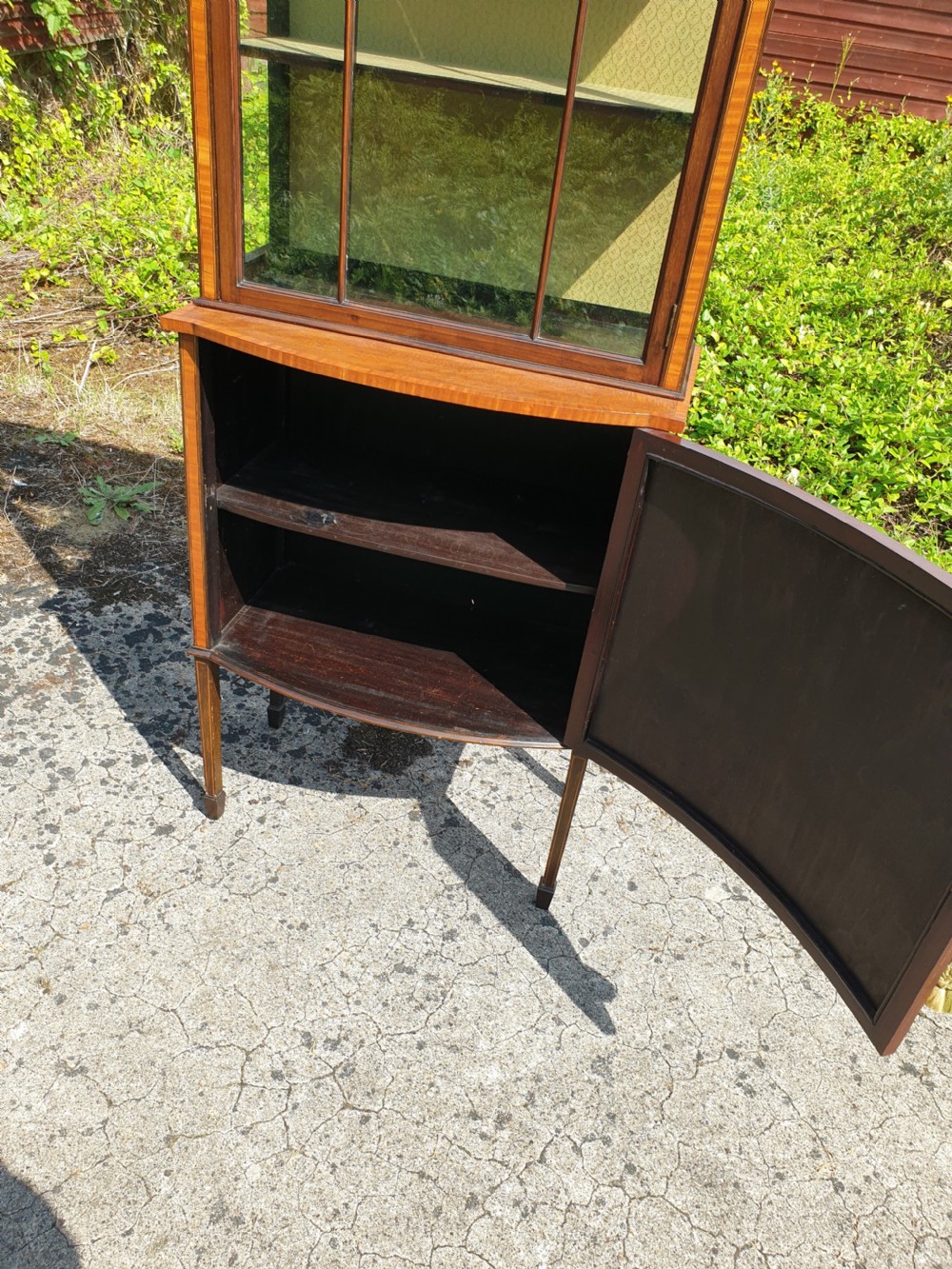 Good Edwardian inlaid mahogany display cabinet  View IV