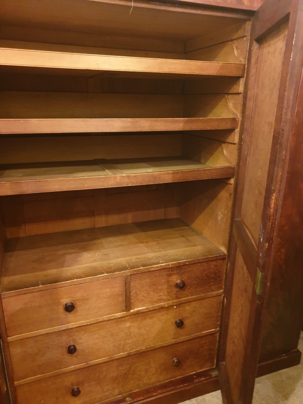 Neat and practical Early Victorian 3 door fitted wardrobe  View VI