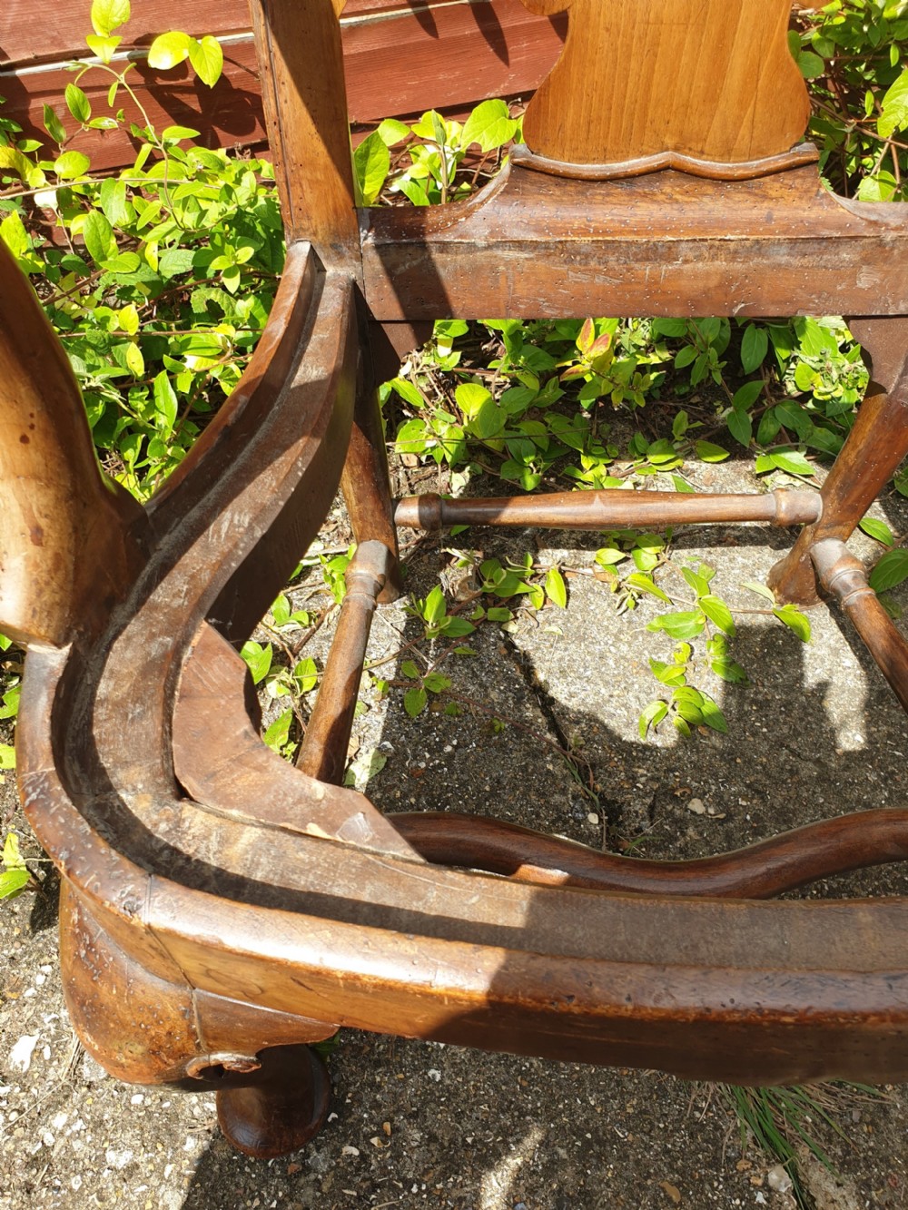 Early 19th century walnut open armchair  View III