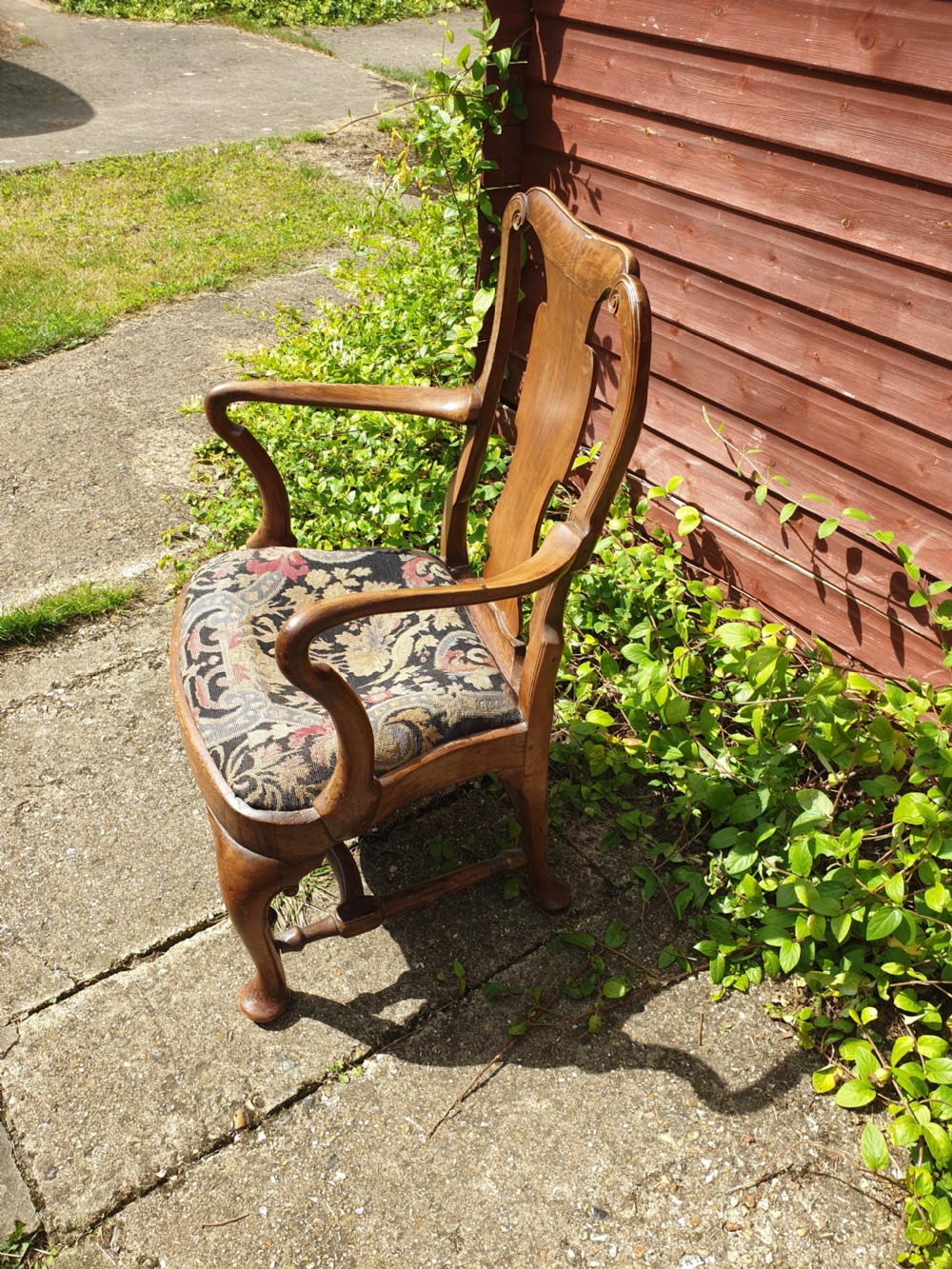 Early 19th century walnut open armchair  View IV