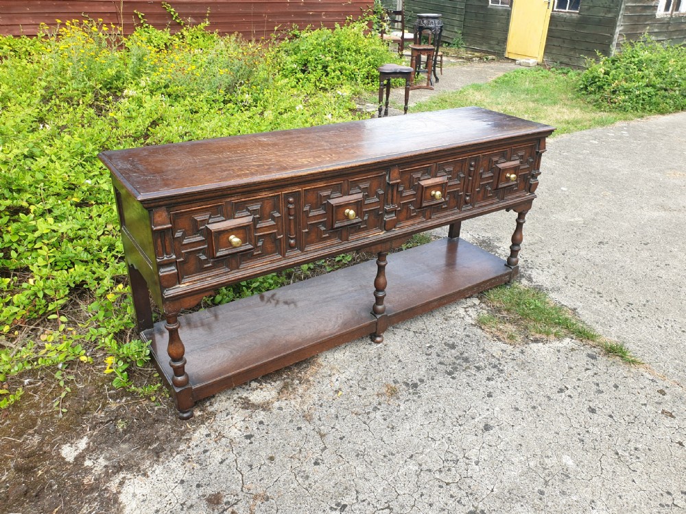 Good solid oak 2 drawer dresser base. View II