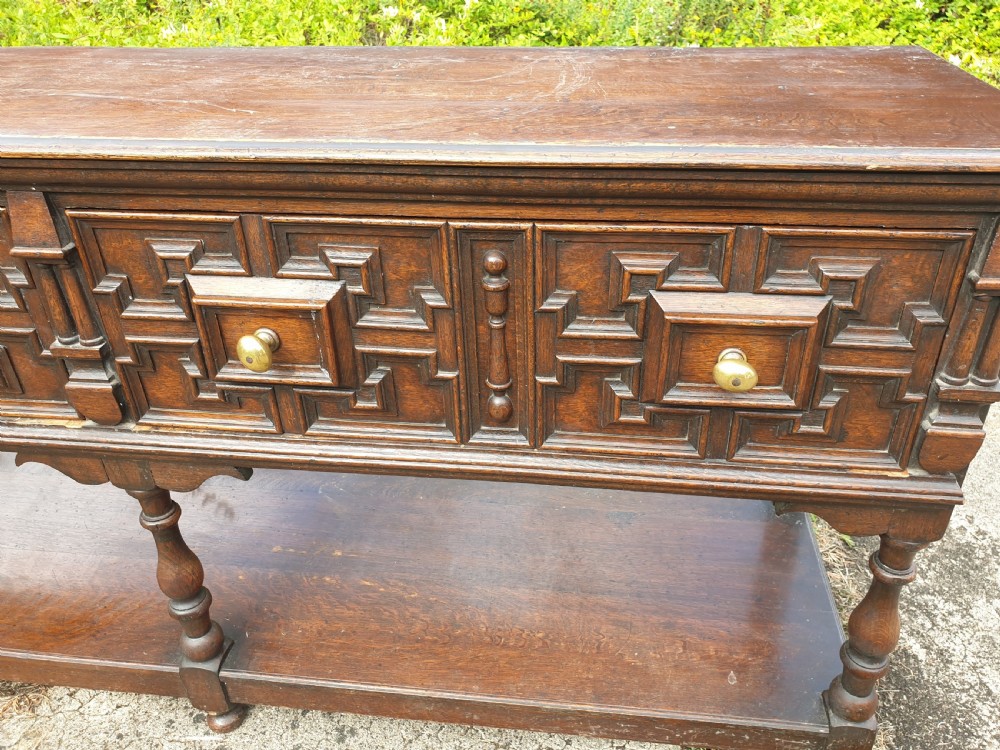 Good solid oak 2 drawer dresser base. View IV