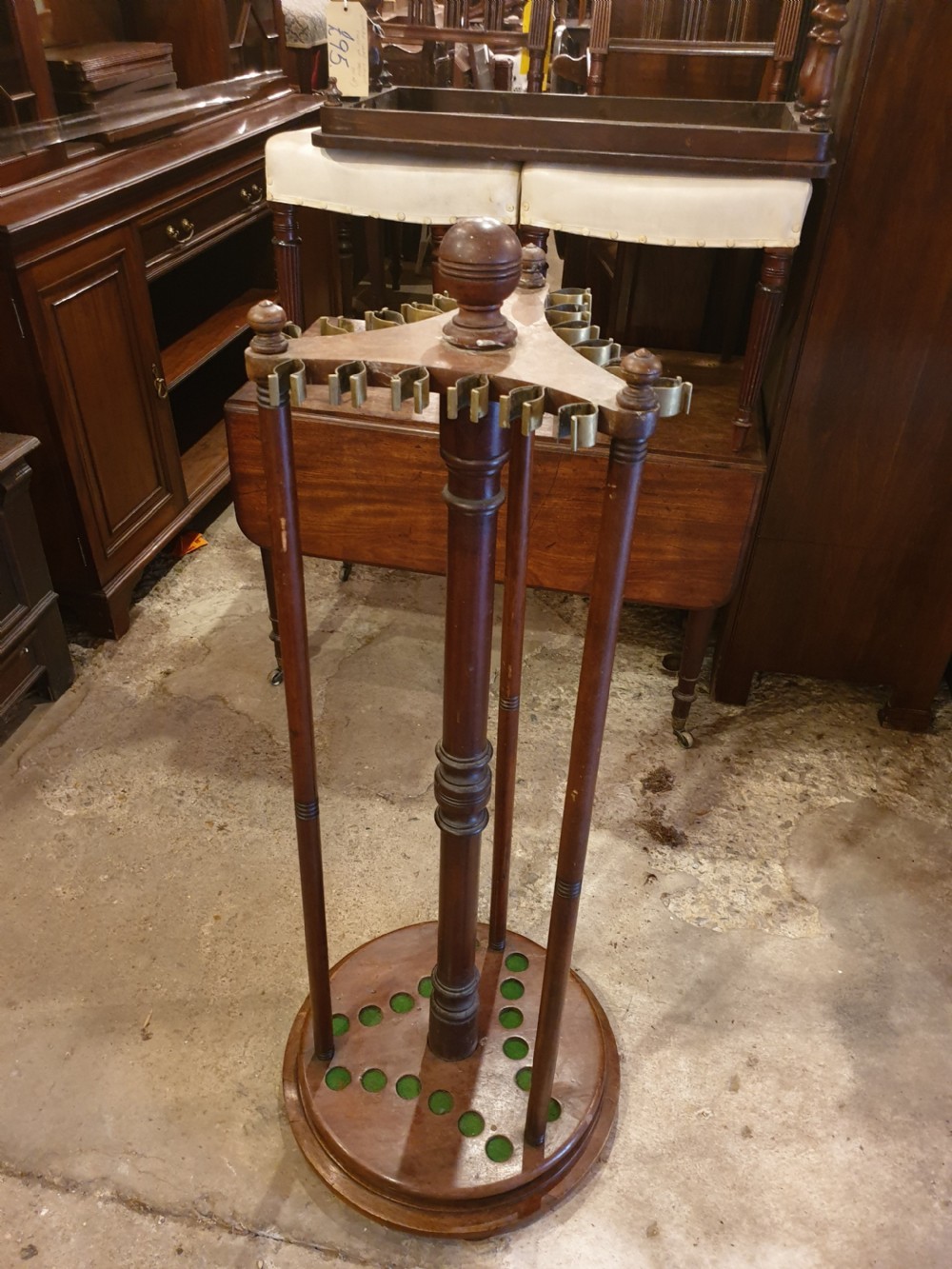Late 19th century revolving snooker cue stand View IV
