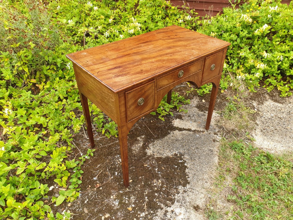 Early 19th century 3 drawer inlaid side table