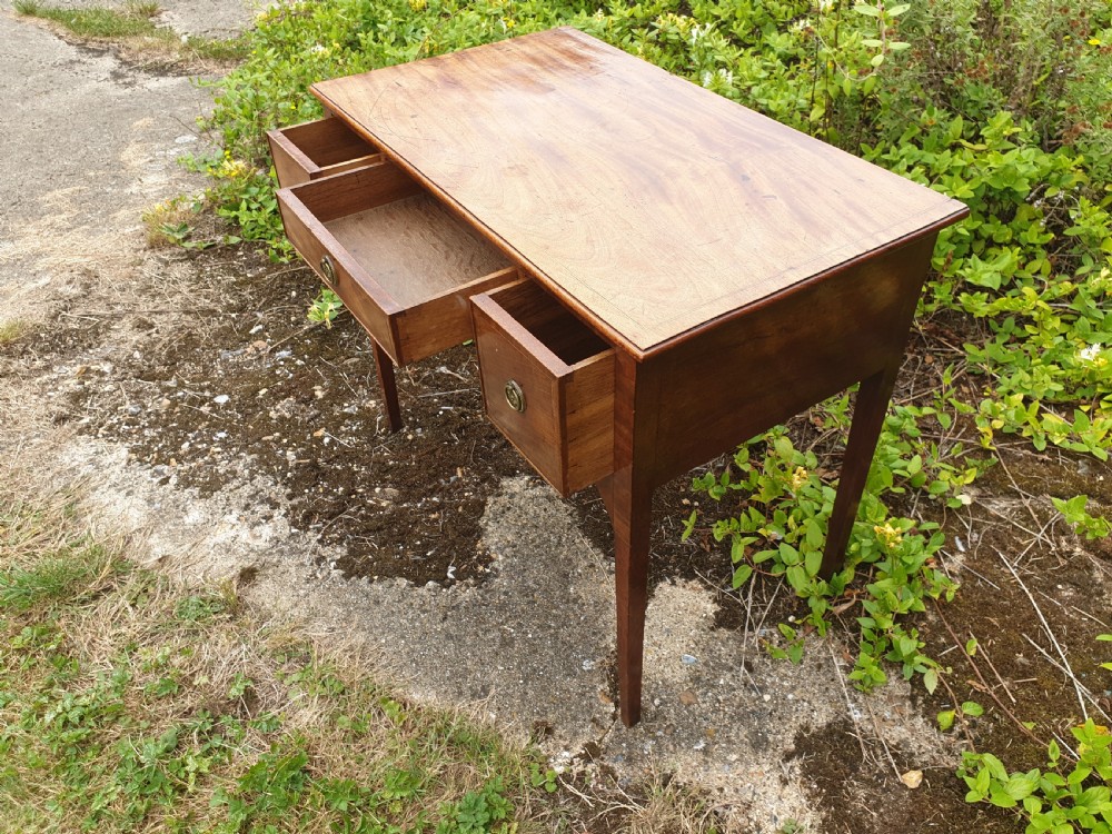 Early 19th century 3 drawer inlaid side table View II