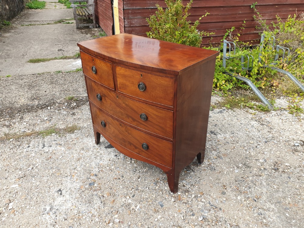 Early Victorian mahogany bow front chest