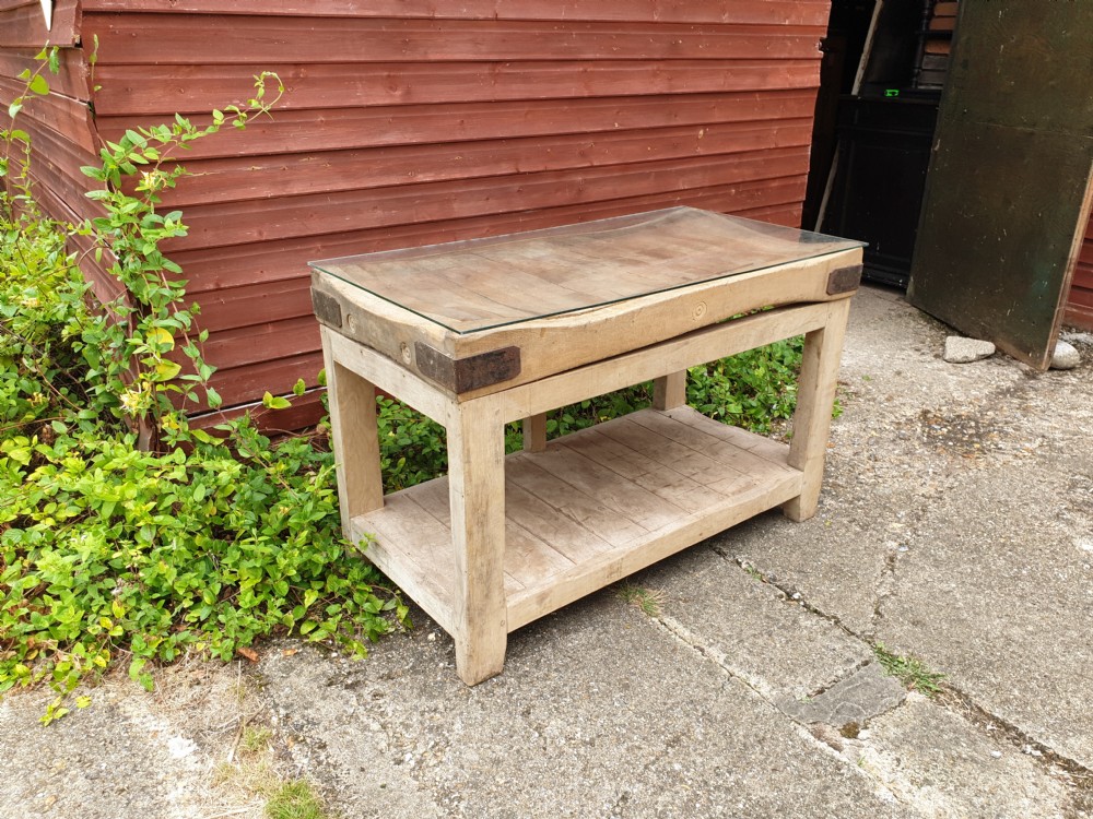 Antique butchers block -side table. View II