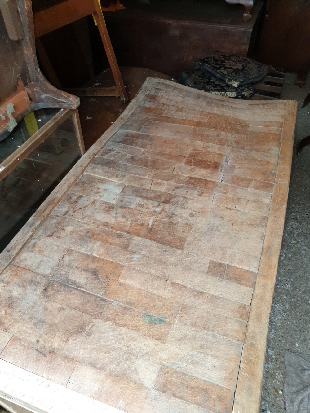 Antique butchers block -side table. View III