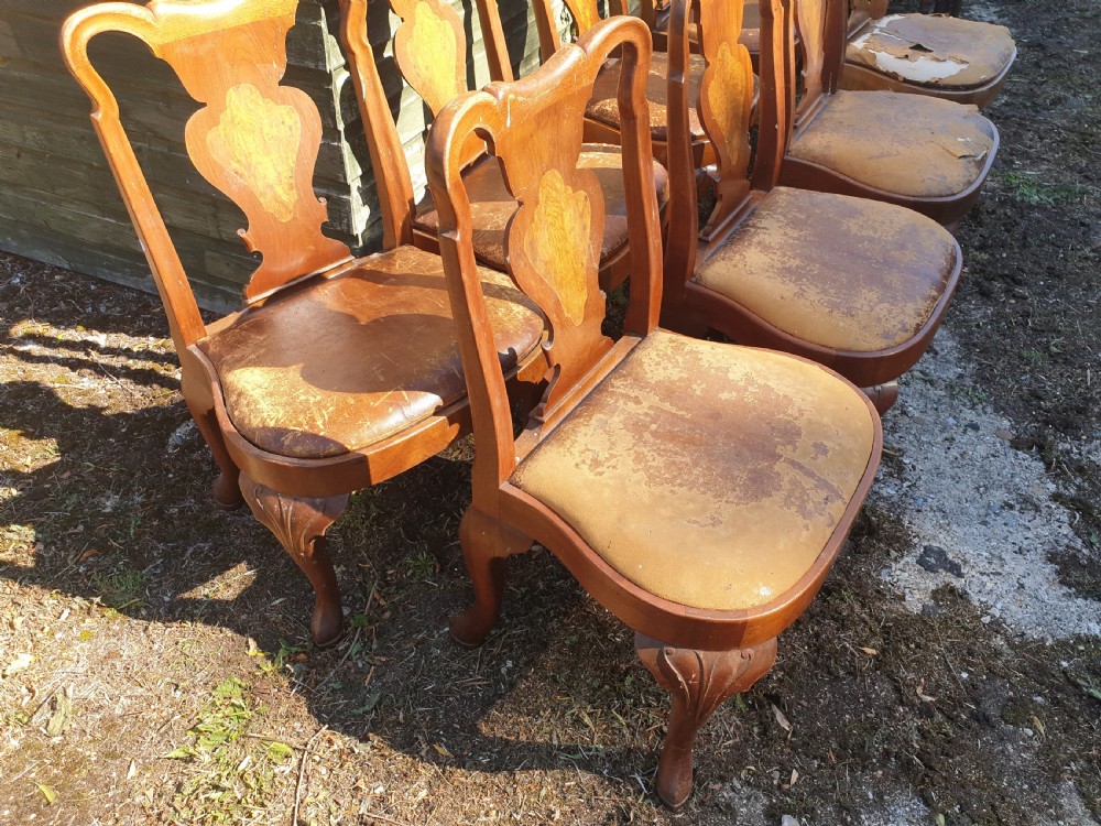 Set of 8 good solid early 20th century dining chairs  View IV