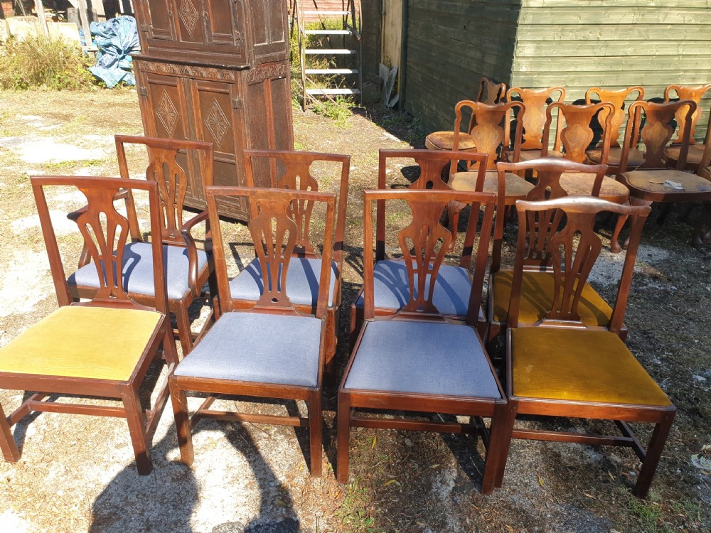 Harlequin set of  8 19th century solid mahogany dining chairs (only £35 each) View II