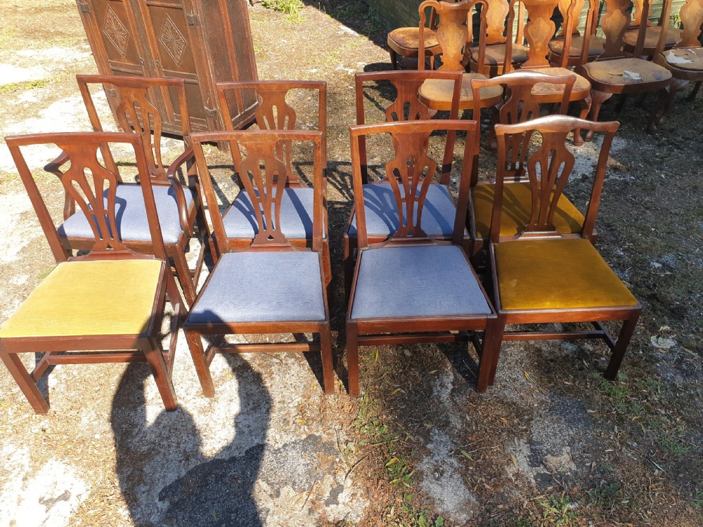 Harlequin set of  8 19th century solid mahogany dining chairs (only £35 each) View III