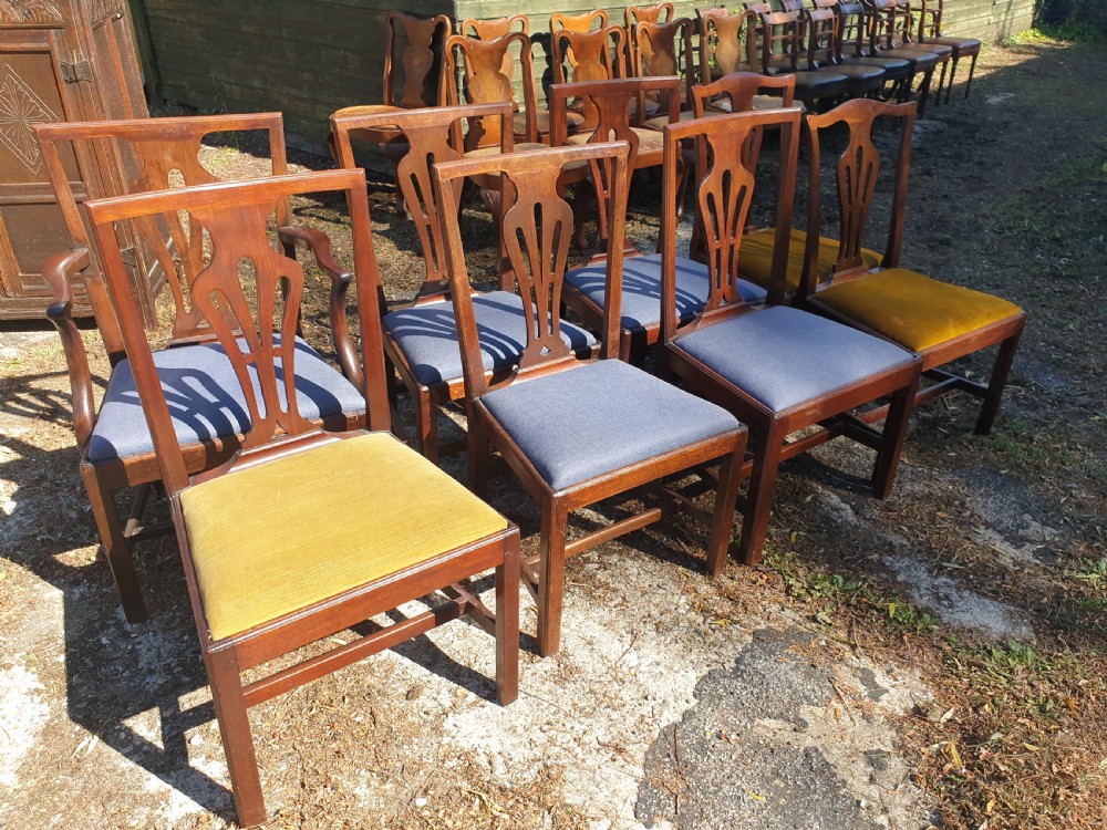 Harlequin set of  8 19th century solid mahogany dining chairs (only £35 each) View V