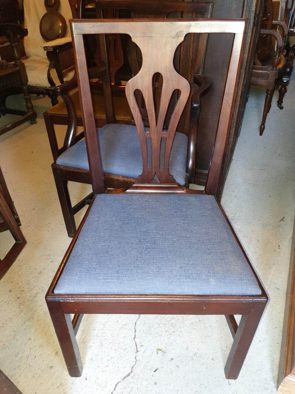 Harlequin set of  8 19th century solid mahogany dining chairs (only £35 each) View VII