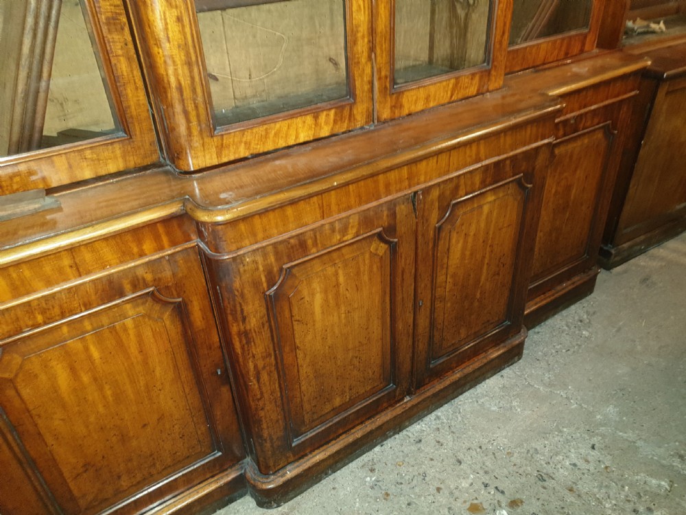 Victorian mahogany breakfront bookcase. View III