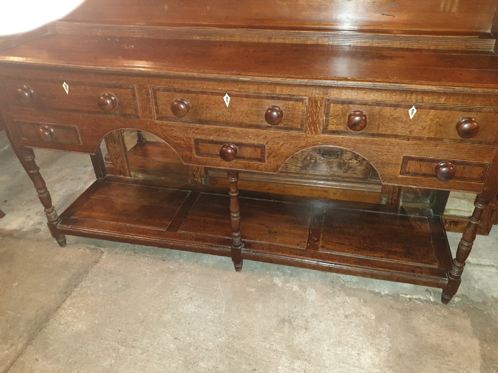 Regency oak dresser with plate rack View V