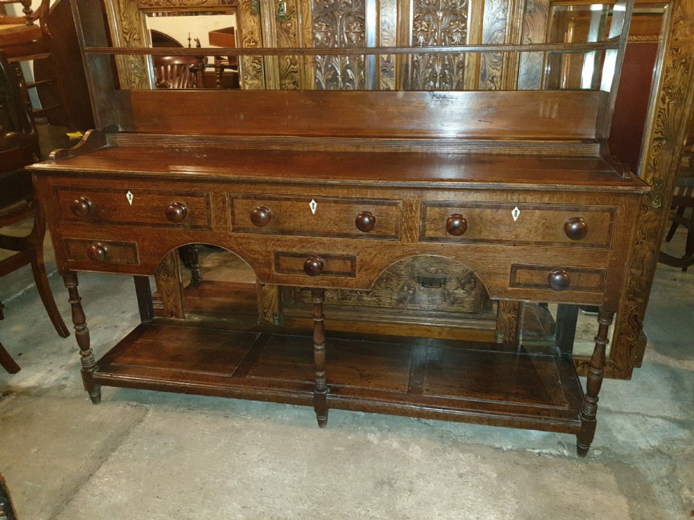 Regency oak dresser with plate rack View VI