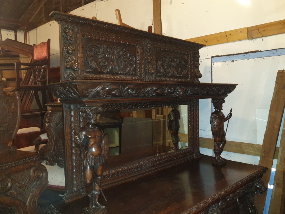 Good Victorian carved oak sideboard  View II