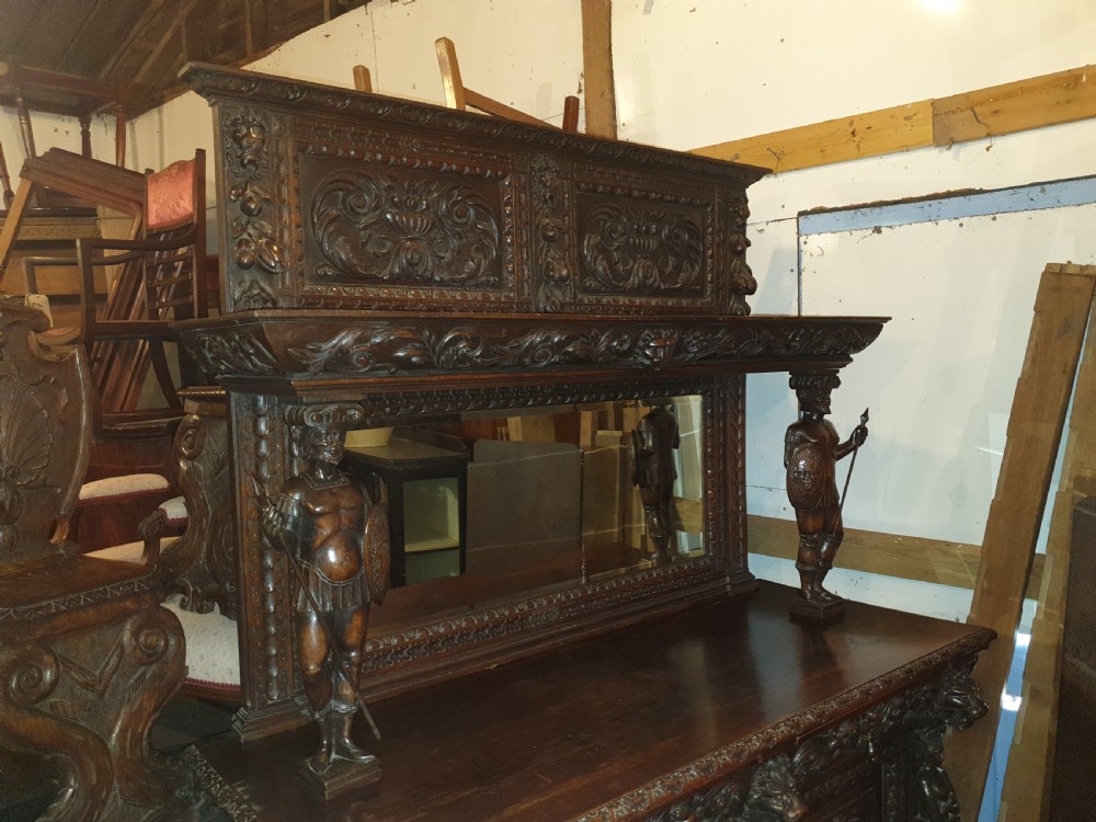 Good Victorian carved oak sideboard  View IV