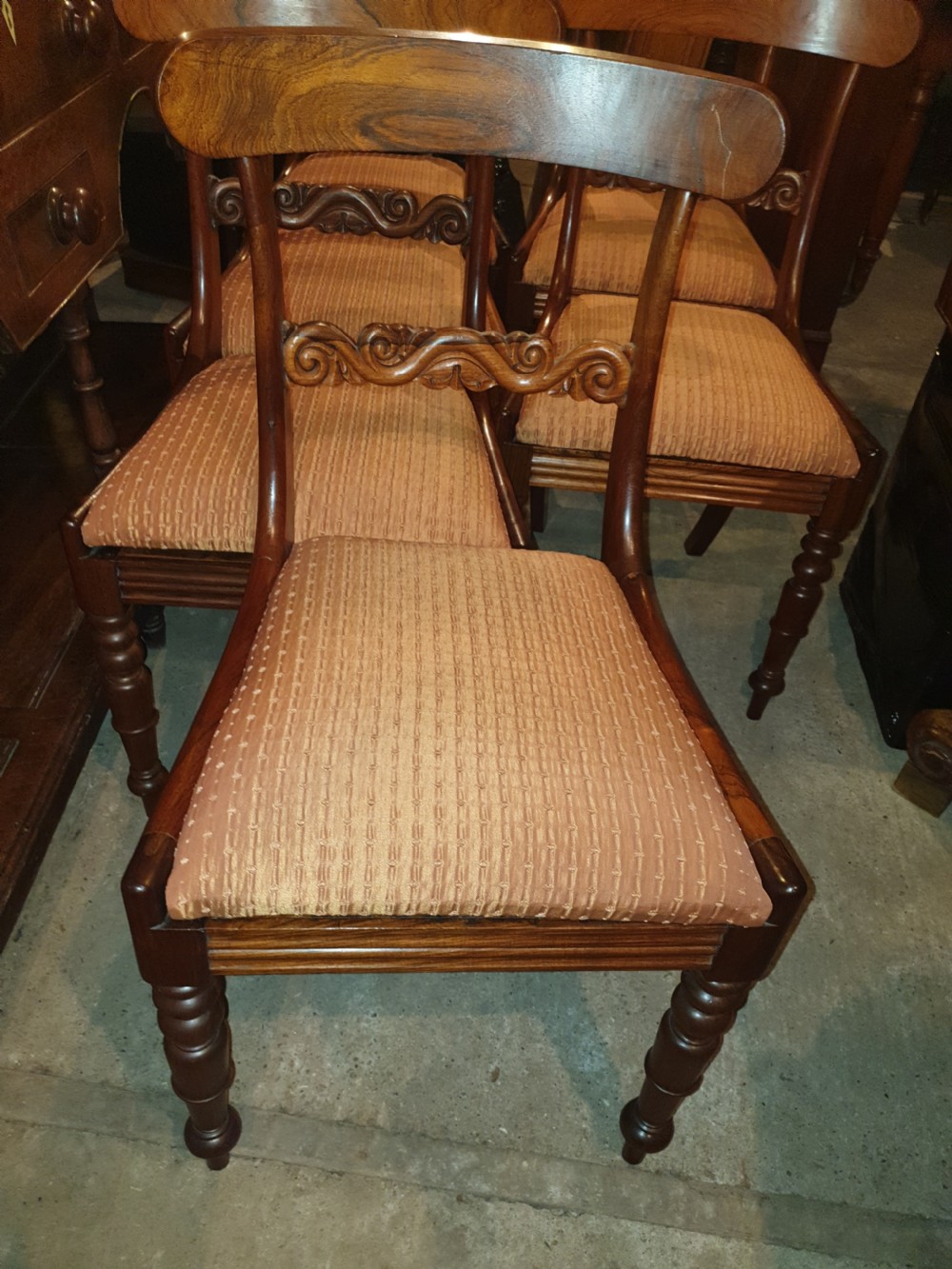 Good set of 6 Regency rosewood dining chairs