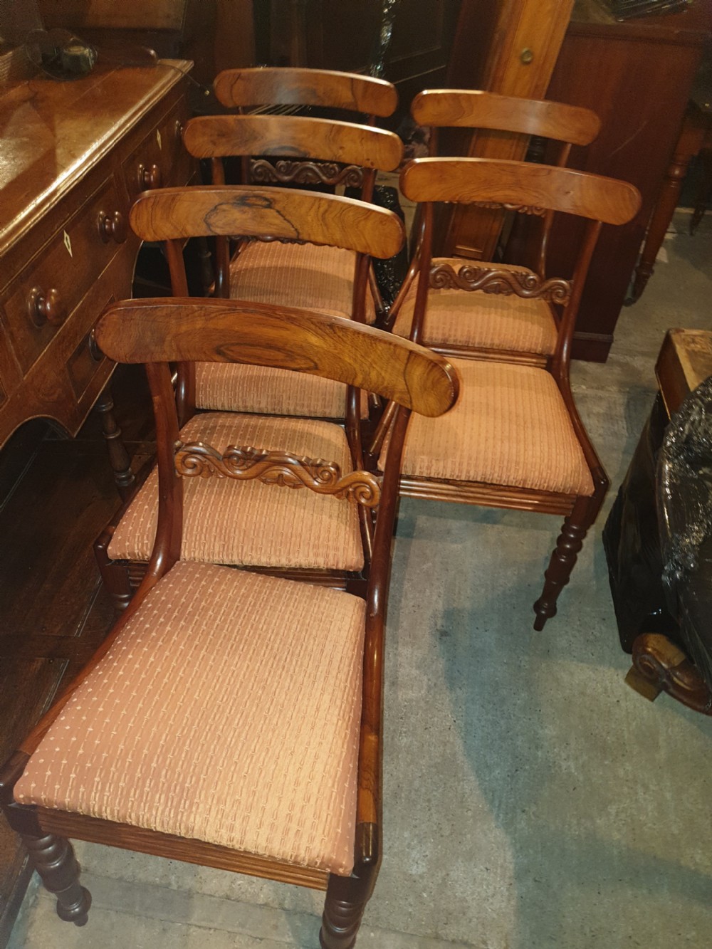 Good set of 6 Regency rosewood dining chairs View II