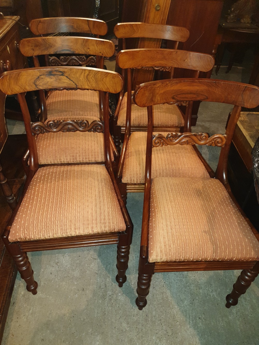 Good set of 6 Regency rosewood dining chairs View V