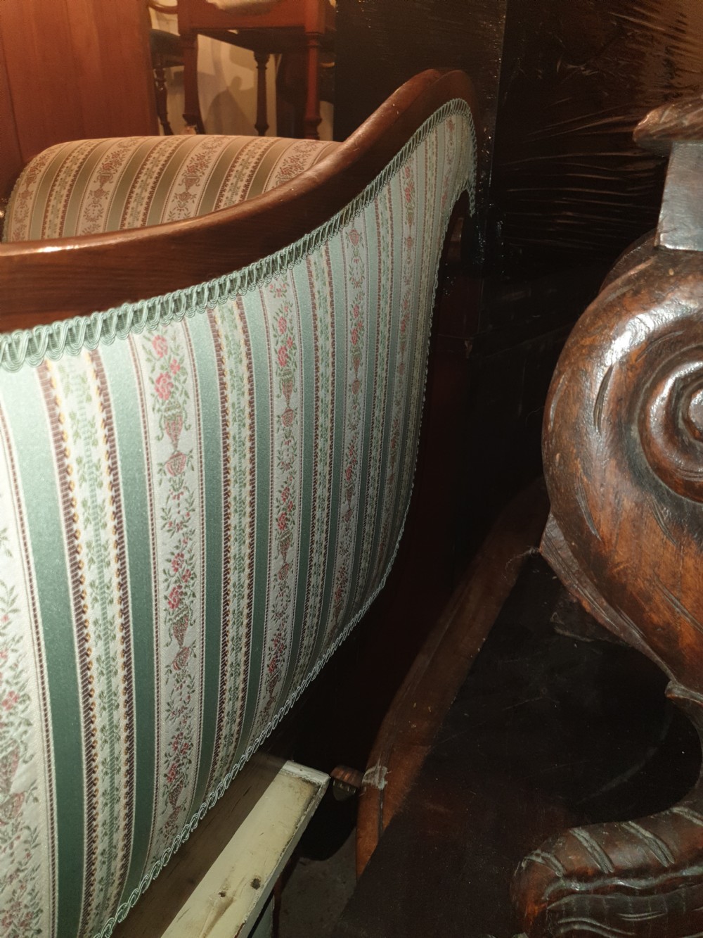 Large Regency brass inlaid rosewood chaise longue View XI