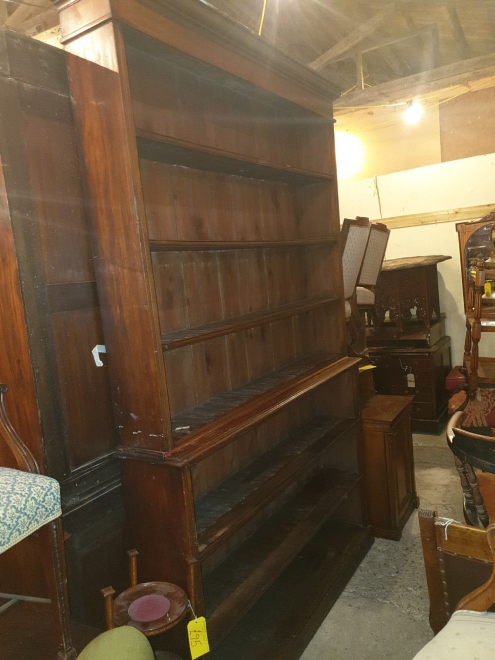 Large and tall late Victorian open front bookcase  View IV