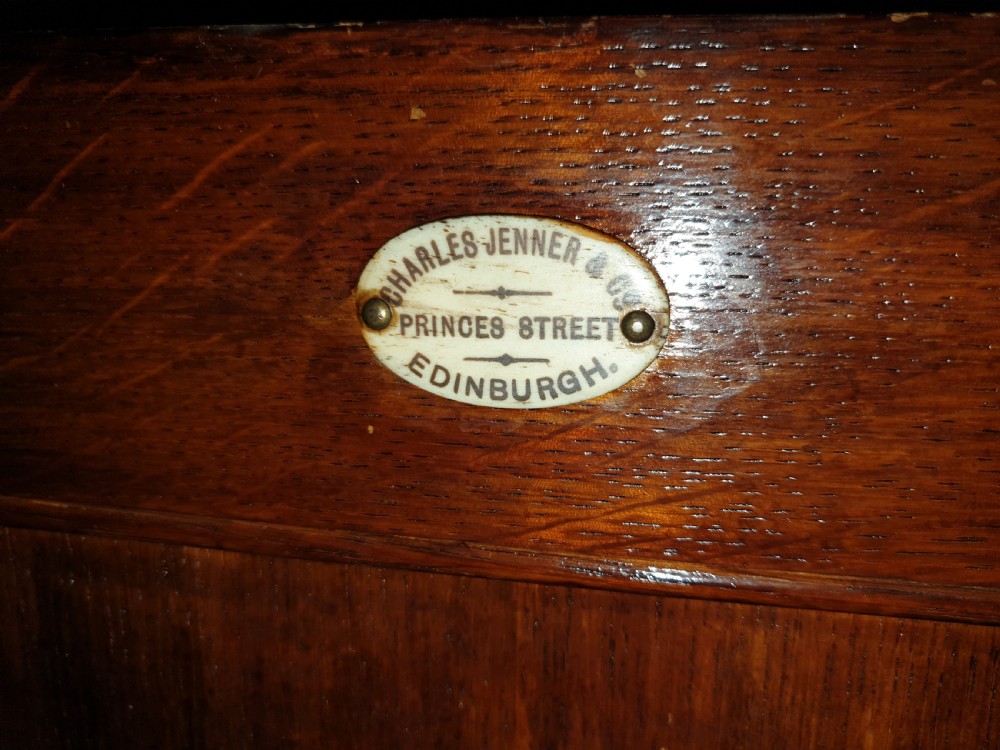 Late Victorian oak 2 part library bookcase  View V