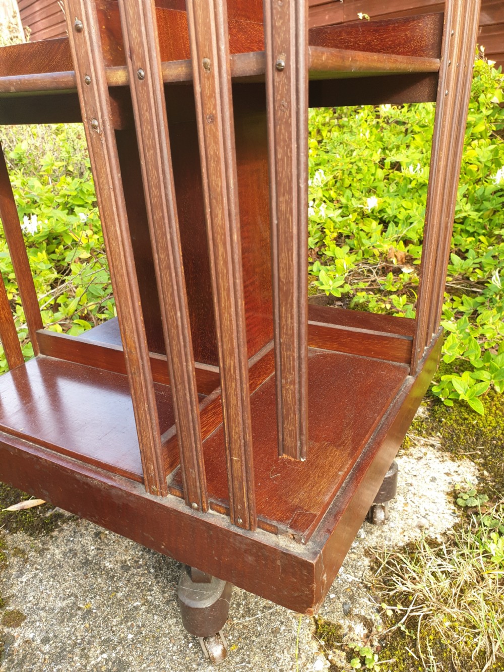 Inlaid mahogany revolving library bookcase  View IV