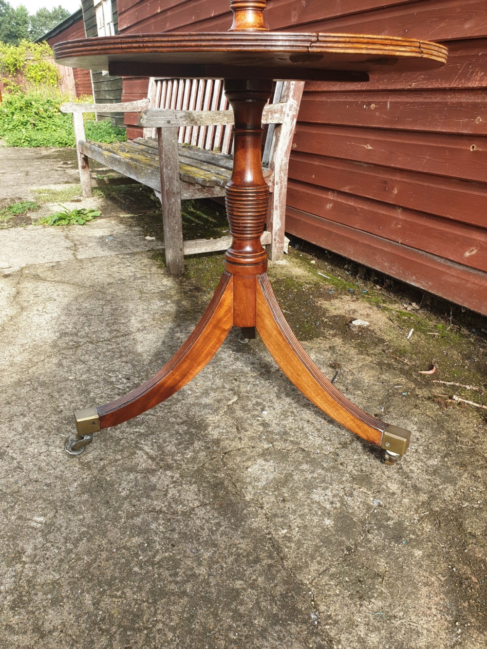 Early 19th century mahogany 3 tier drop flap dumb waiter  View IV