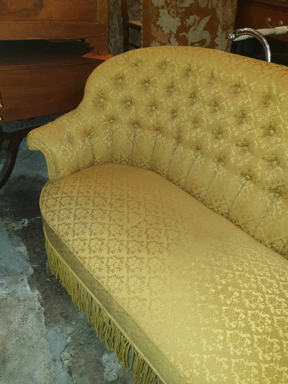 Early 20th century button back sofa View IV