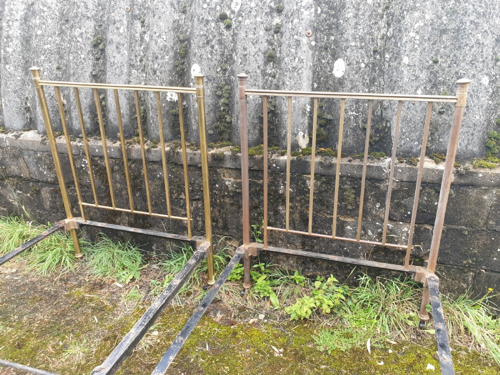 Pair of late Victorian(3 foot 6 inch) brass single beds View V