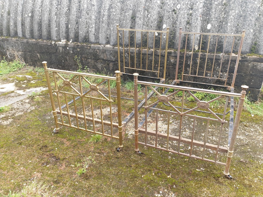 Pair of late Victorian(3 foot 6 inch) brass single beds View VI